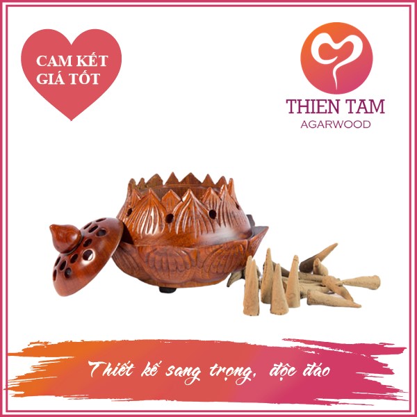 Lư Gỗ Hương Sen