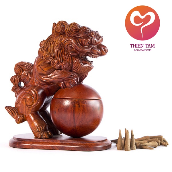Lân Xông Trầm Gỗ Hương (size 20)