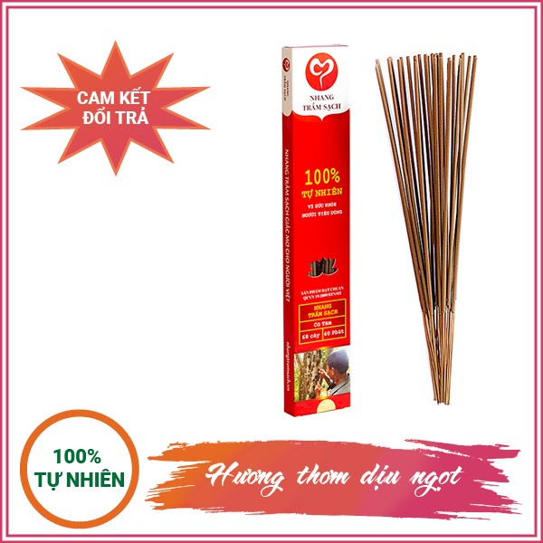 Nhang Trầm Sạch 30 cm (Tăm mộc)