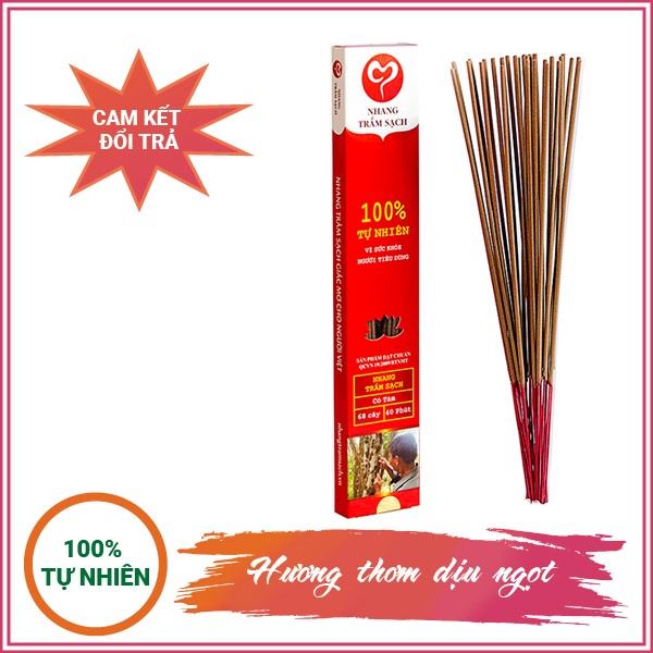 Nhang Trầm Sạch 30 cm (tâm đỏ)
